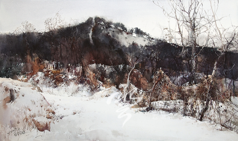 王绍波 《雪霁》 60*110cm 2009年    